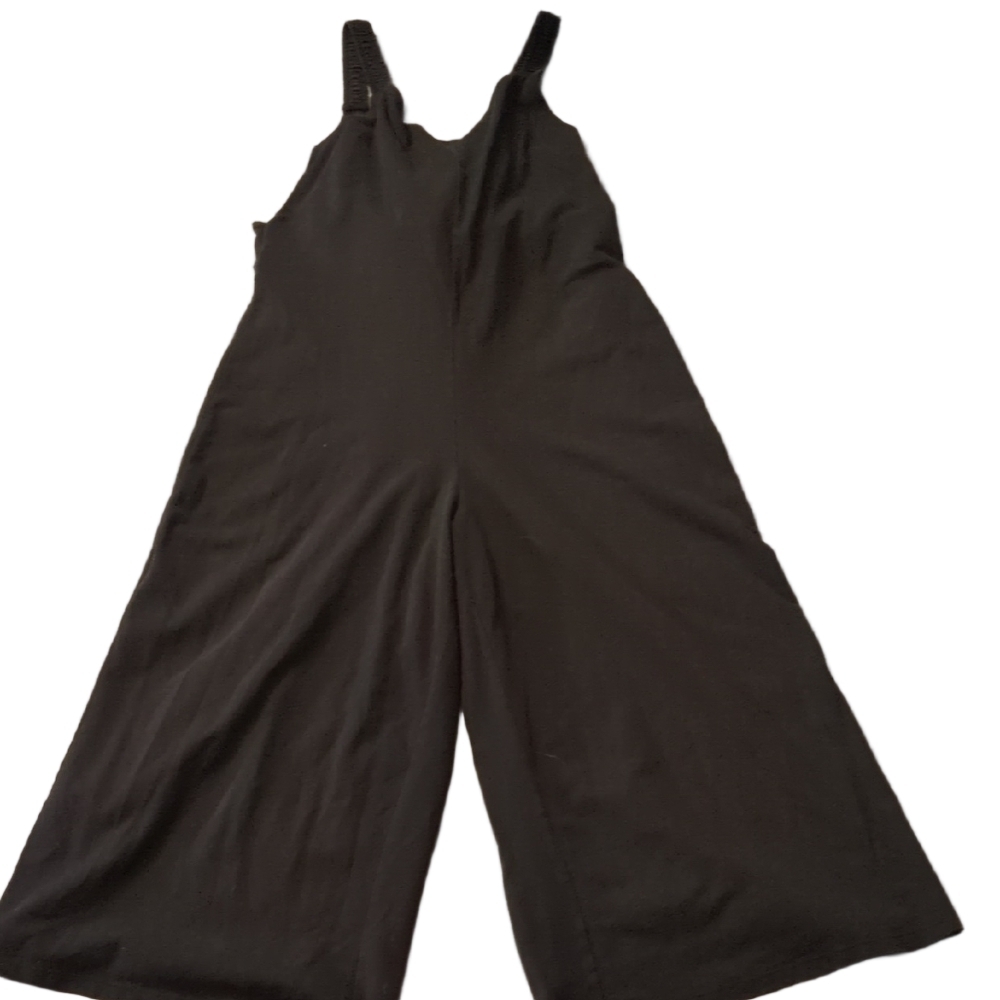 Able Charcoal Gray Wide Leg Crop Jumpsuit Size Small